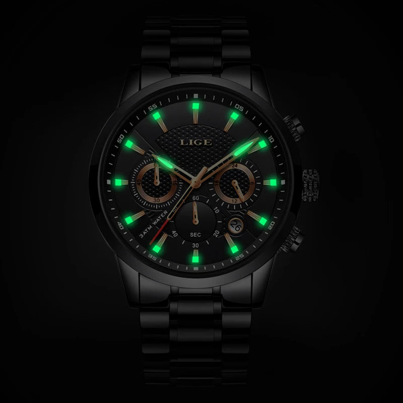 LIGE Men's Waterproof Business Dress Watch