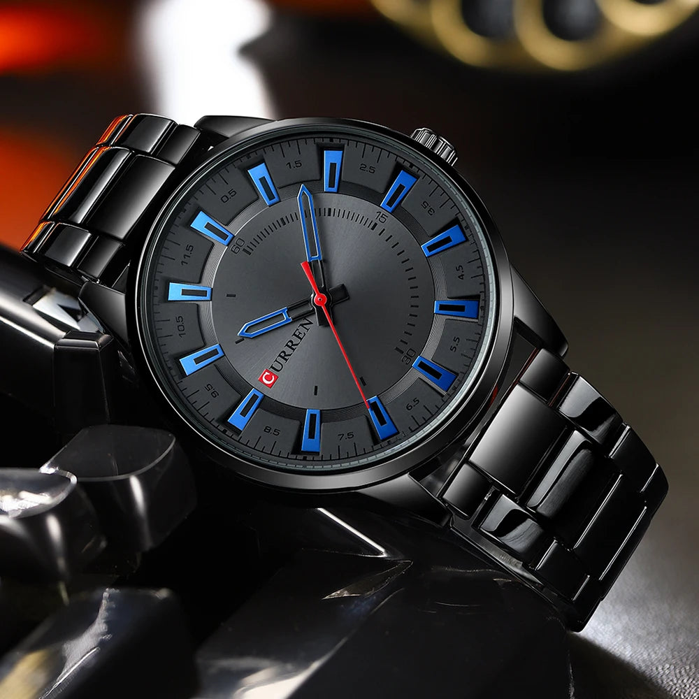 CURREN Men's Stainless Steel Wristwatch and Band