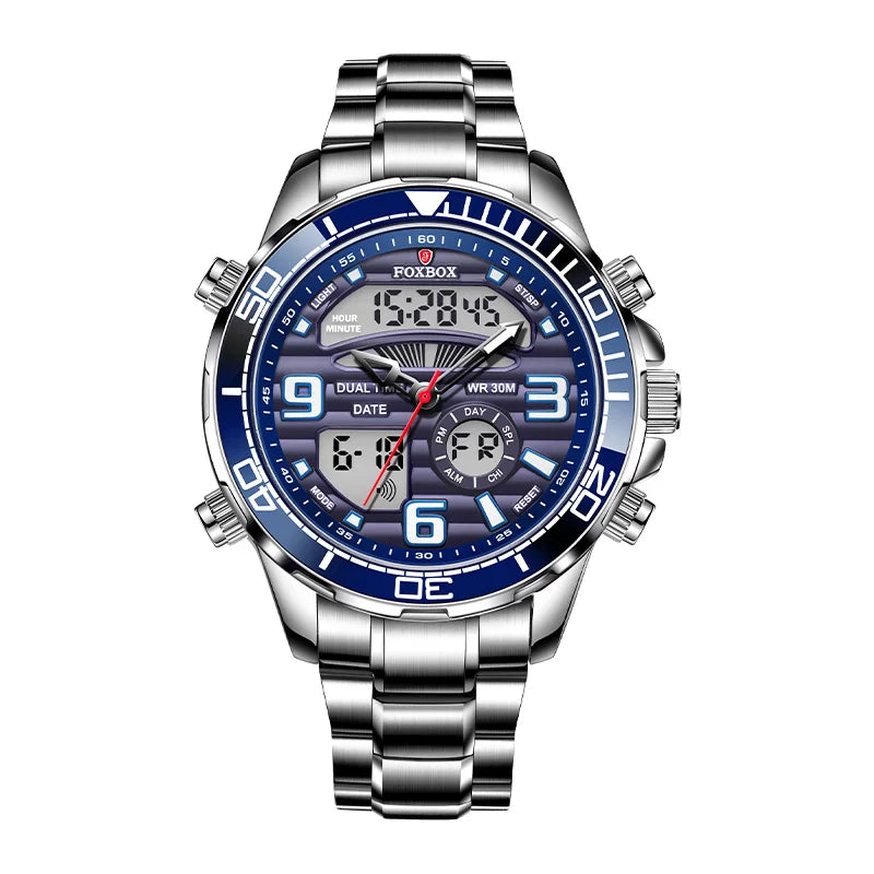 FOXBOX Men's Digital Luxury Quartz Wristwatch