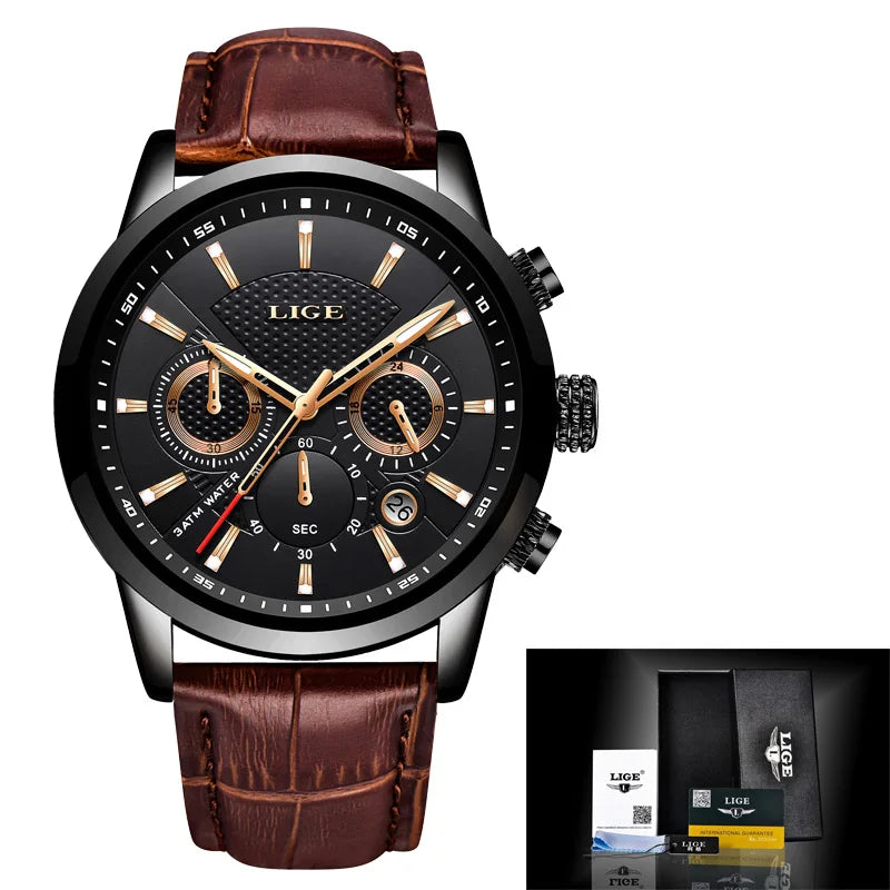 LIGE Men's Waterproof Business Dress Watch