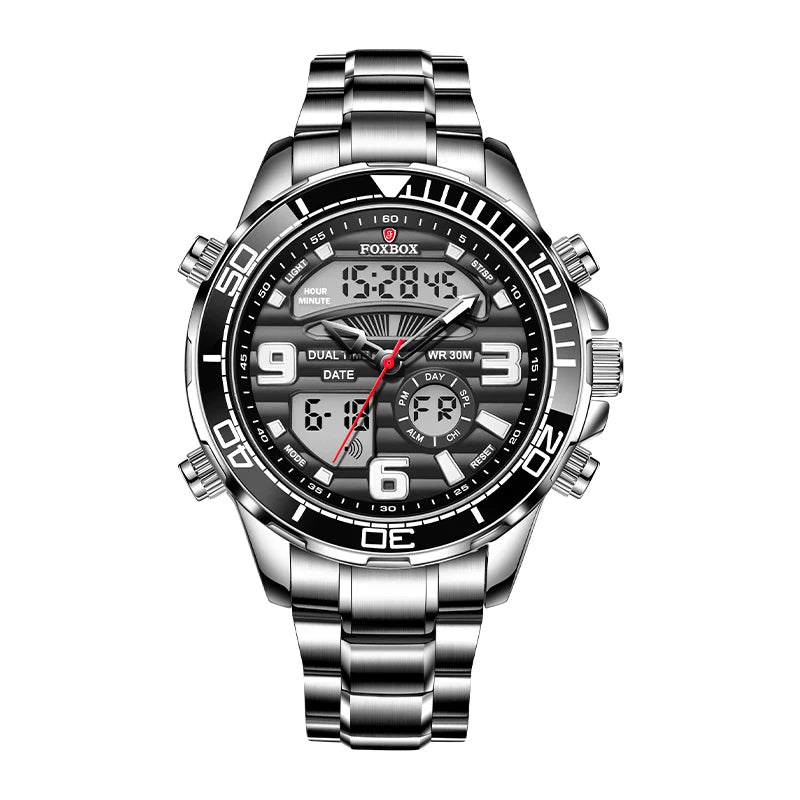 FOXBOX Men's Digital Luxury Quartz Wristwatch