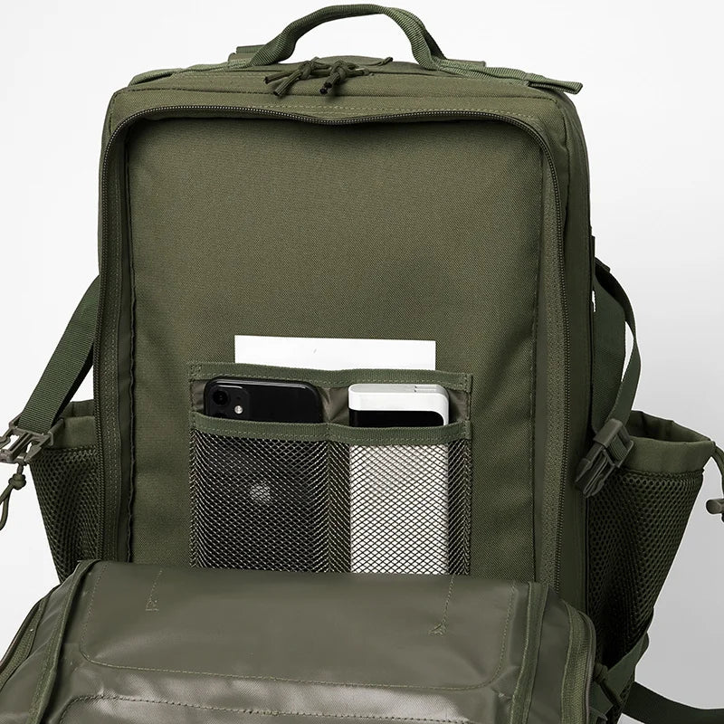 CHIROM SUPPLY Men's 50L Tactical Survival Backpack with Rucksack Bottle Holder.