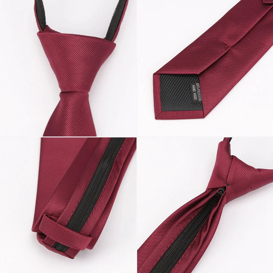 CHIROM SUPPLY Men's Zipper Solid Business Ties
