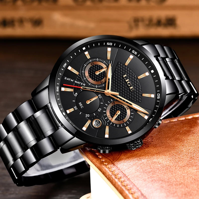 LIGE Men's Waterproof Business Dress Watch