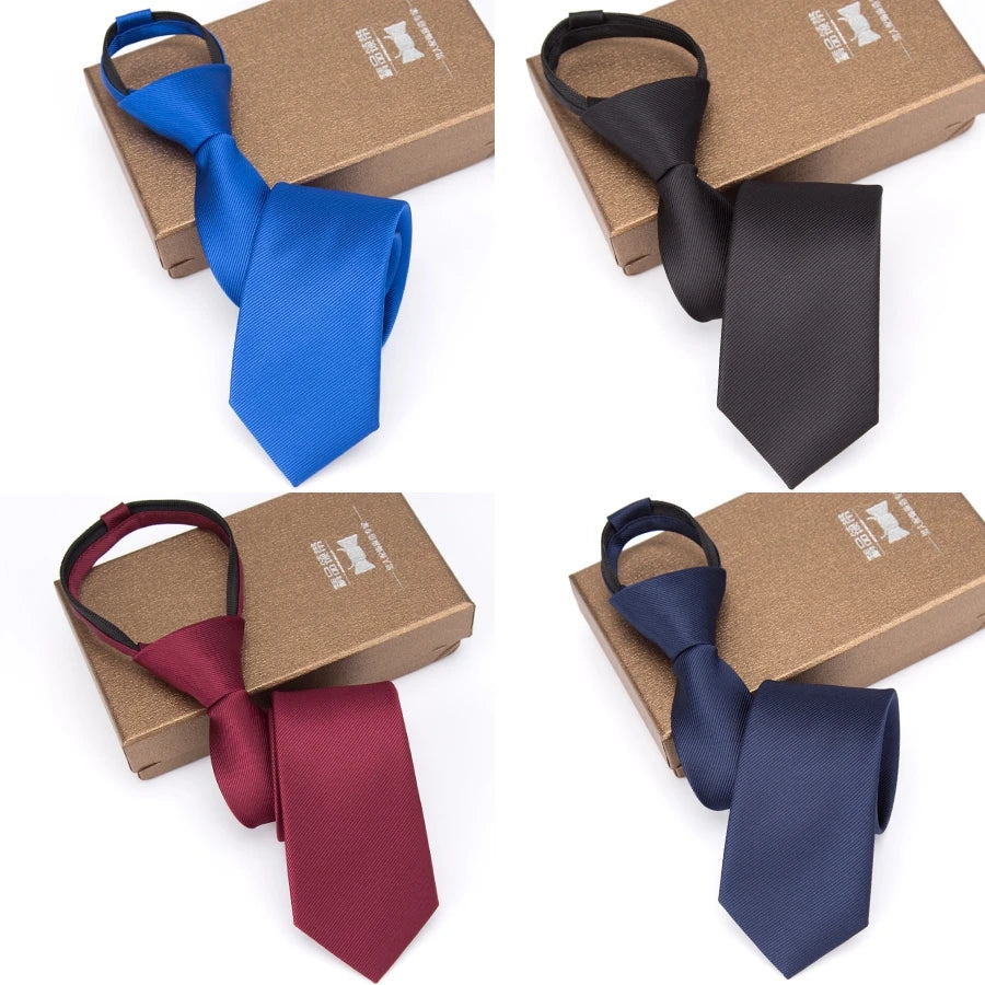 CHIROM SUPPLY Men's Zipper Solid Business Ties