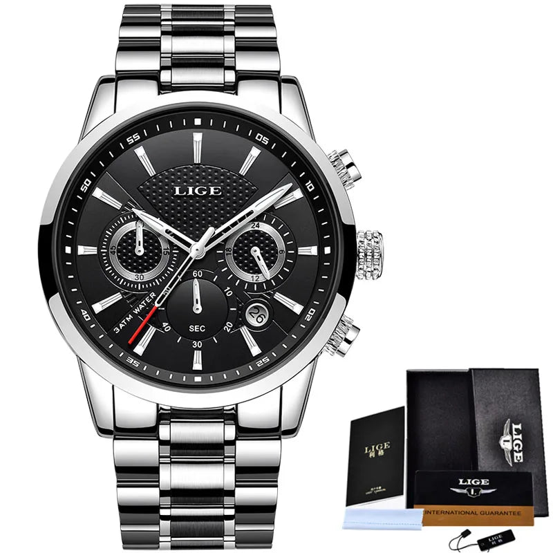 LIGE Men's Waterproof Business Dress Watch