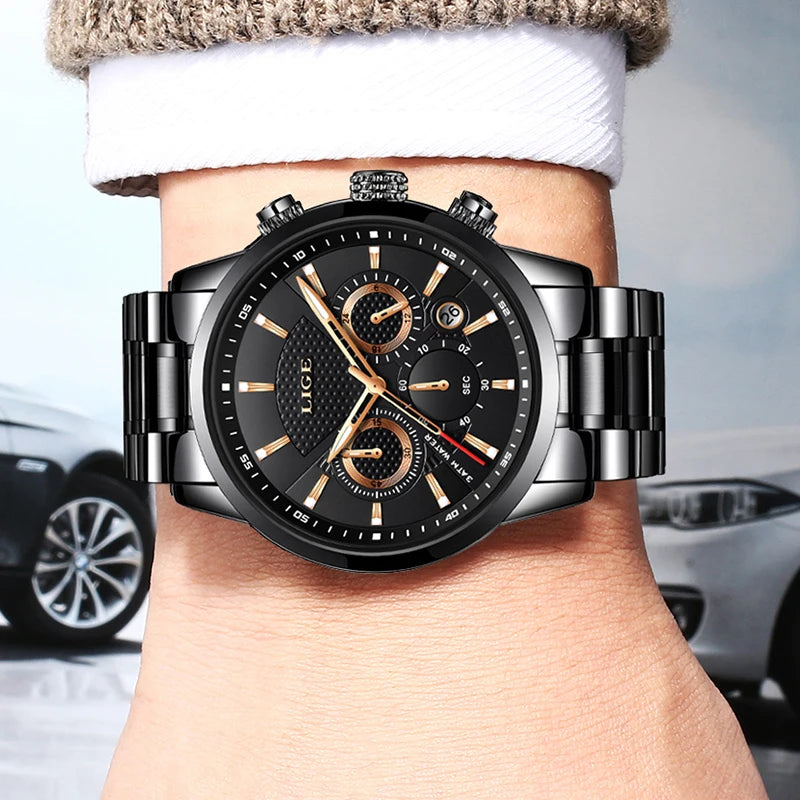 LIGE Men's Waterproof Business Dress Watch
