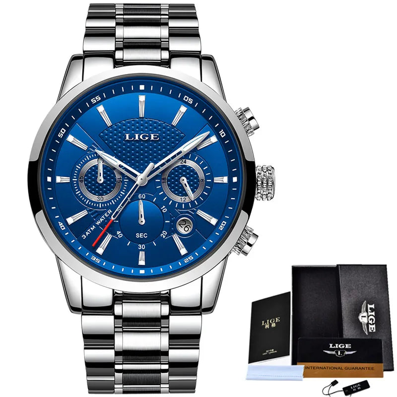LIGE Men's Waterproof Business Dress Watch