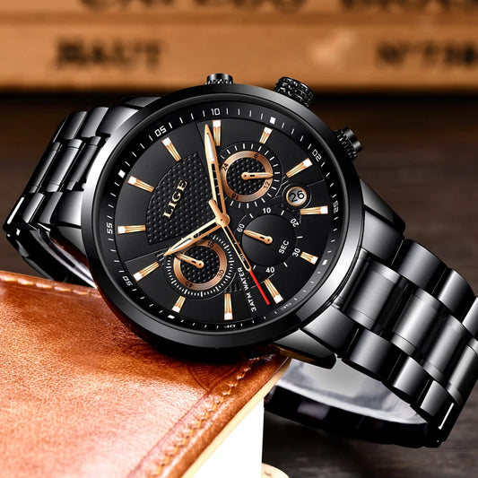LIGE Men's Waterproof Business Dress Watch
