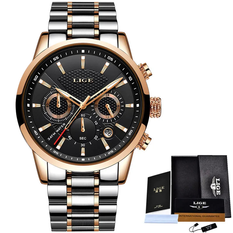 LIGE Men's Waterproof Business Dress Watch