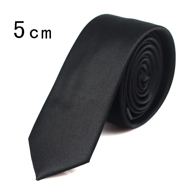 CHIROM SUPPLY Classic Solid Black Silk Ties for Men