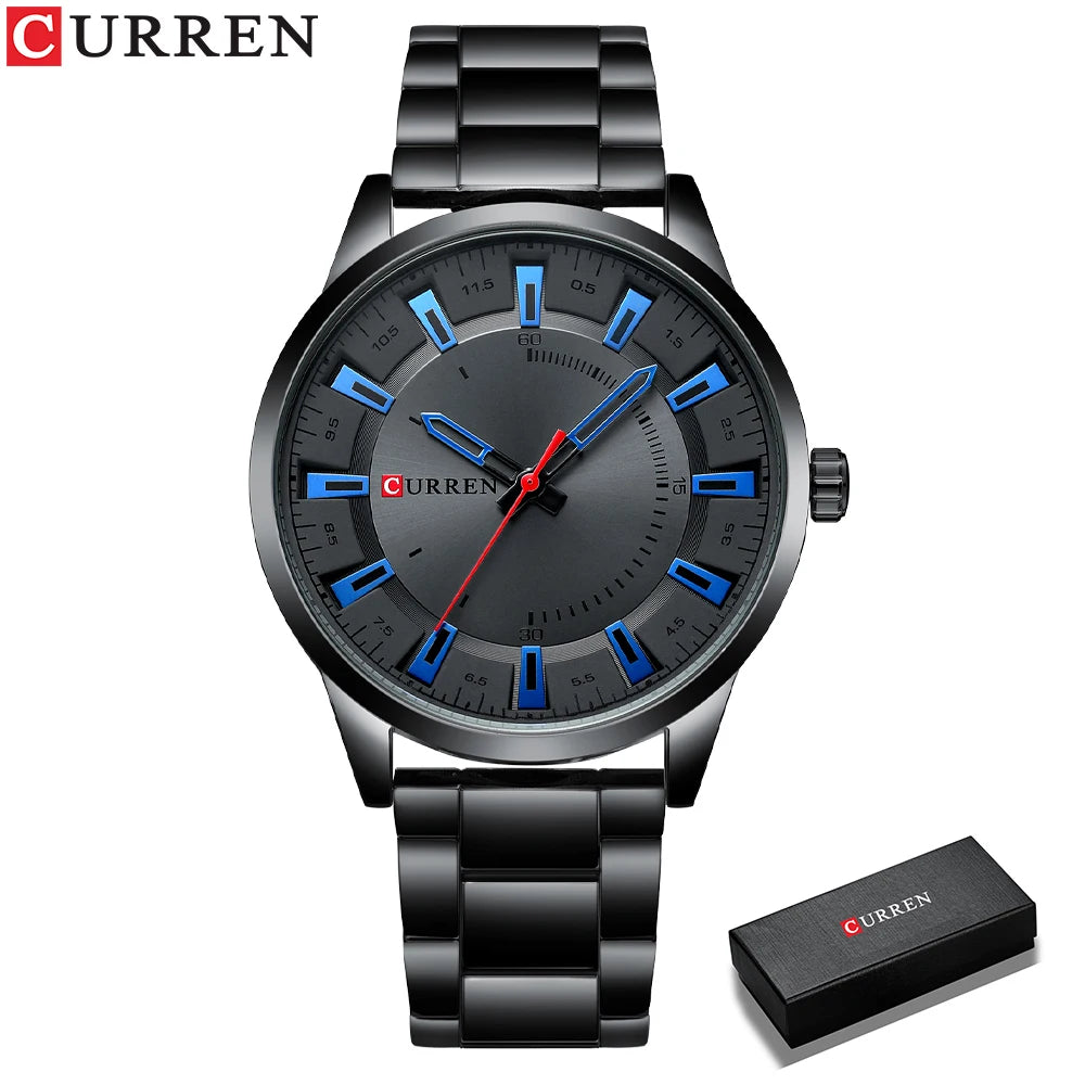 CURREN Men's Stainless Steel Wristwatch and Band
