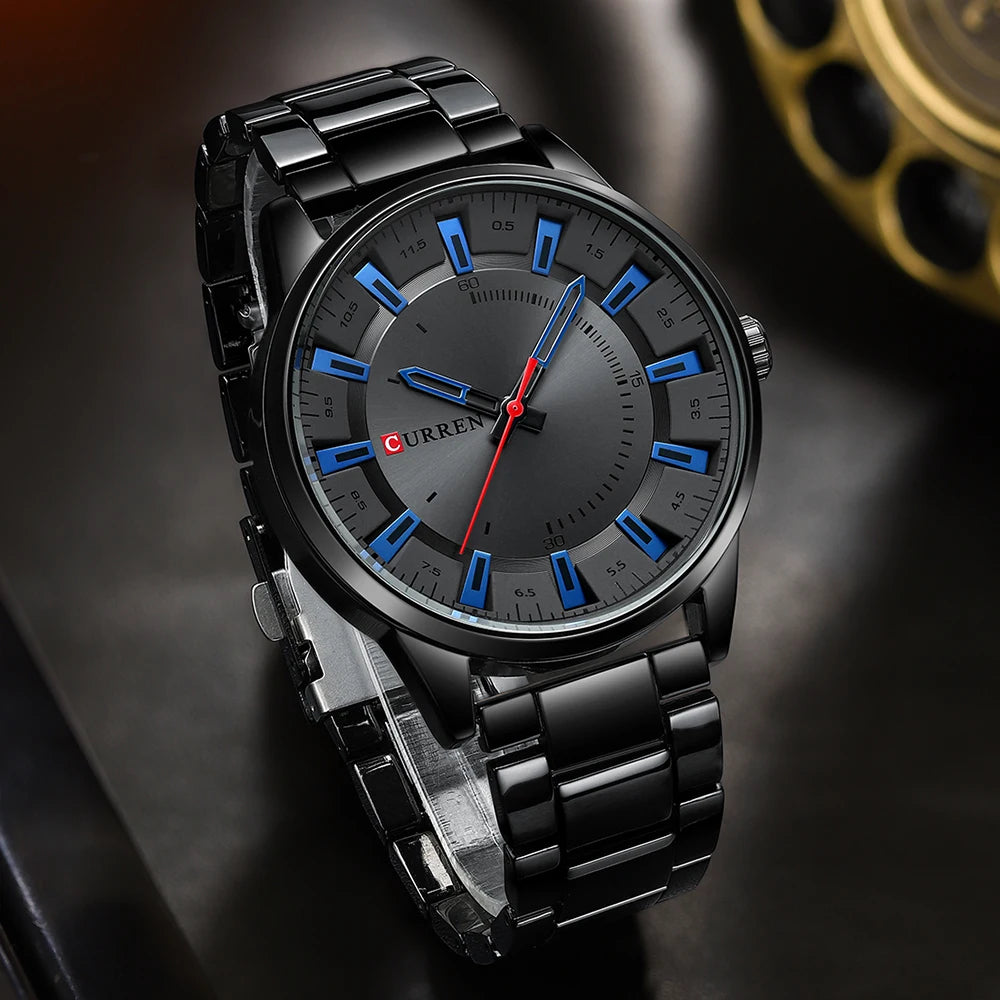 CURREN Men's Stainless Steel Wristwatch and Band