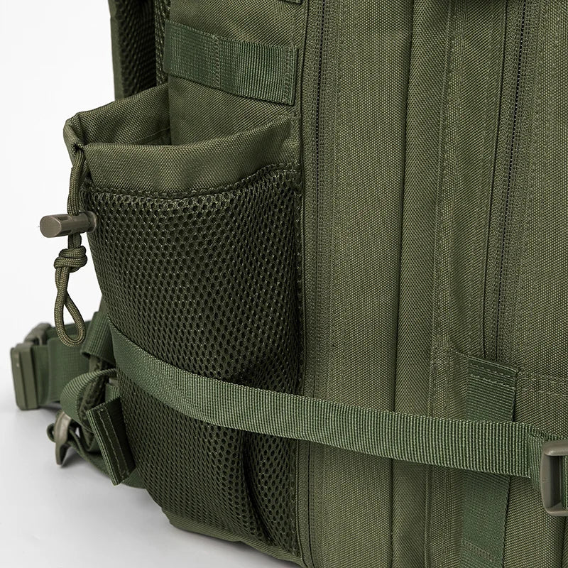 CHIROM SUPPLY Men's 50L Tactical Survival Backpack with Rucksack Bottle Holder.