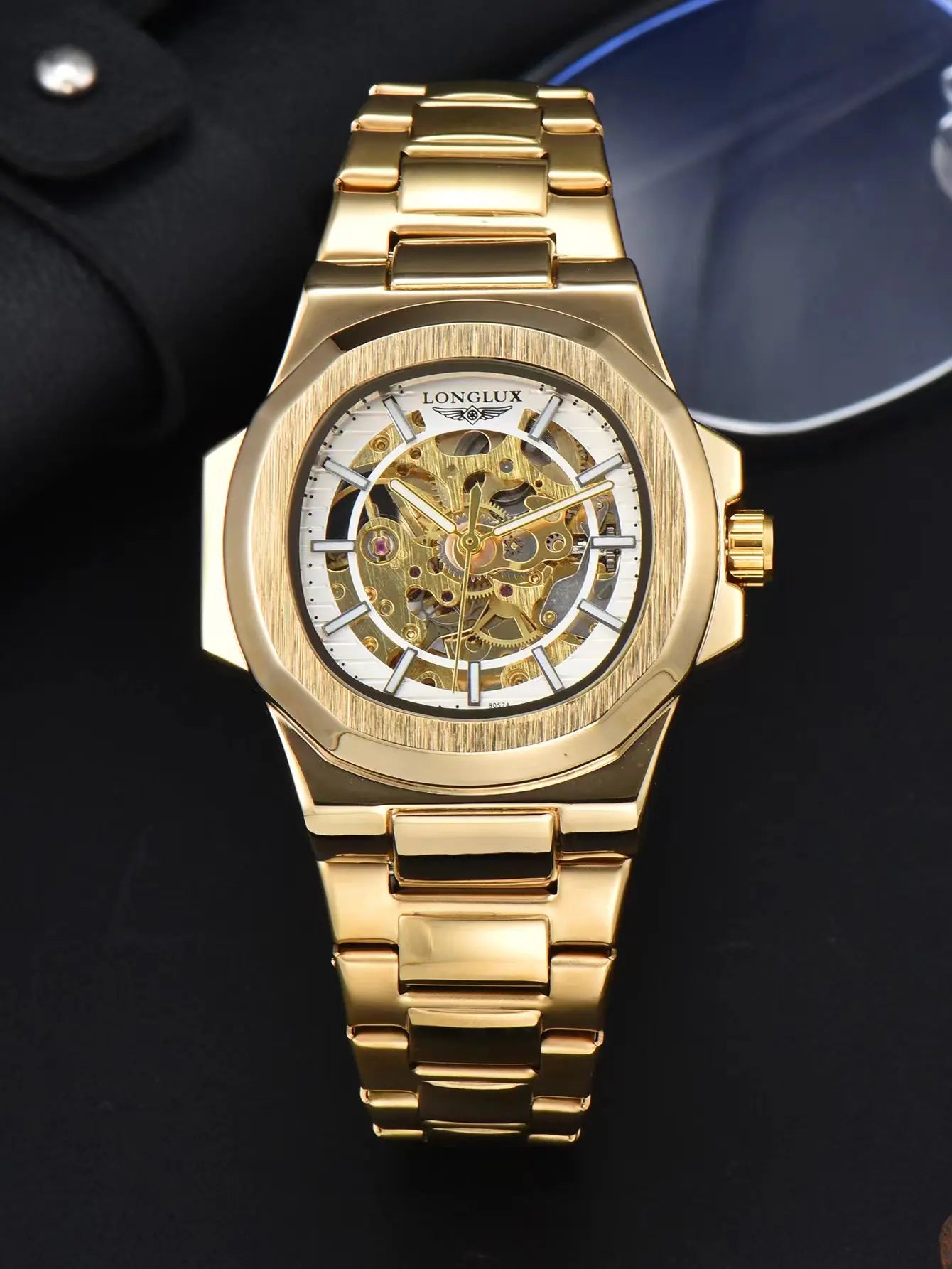 LONGLUX Men's Luxury Mechanical+Stainless Steel Wristwatch