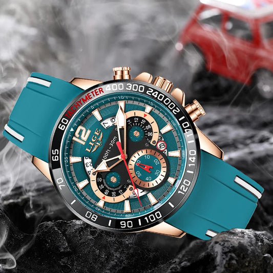LIGE Luxury Fashion Quartz Men's Business Waterproof Luminous Sports Watch