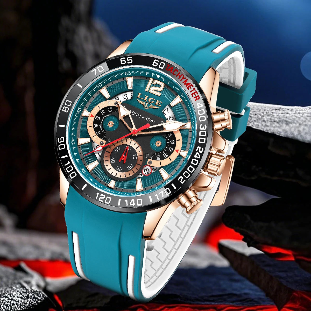 LIGE Luxury Fashion Quartz Men's Business Waterproof Luminous Sports Watch