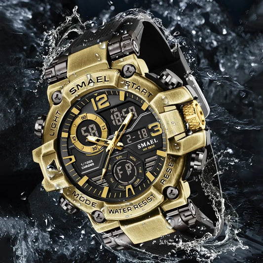 SMAEL 8110 Men's New Sports LED 50m Waterproof Digital Shockproof Electronic Wristwatch.