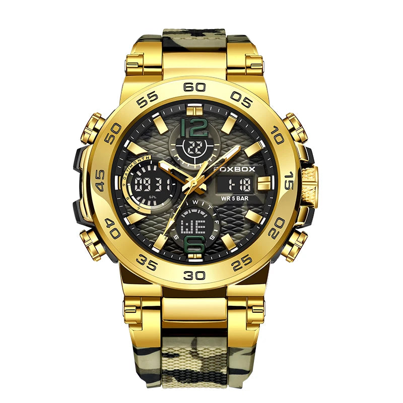 FOXBOX Men's Digital Military Sport Watch 50m Waterproof LED