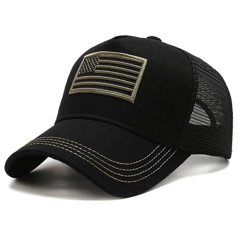 CHIROM SUPPLY Men's USA Flag Breathable Sport Trucker Snap On Hat