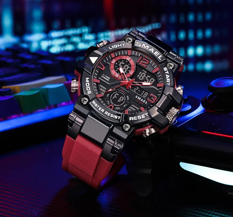 SMAEL 8110 Men's New Sports LED 50m Waterproof Digital Shockproof Electronic Wristwatch.