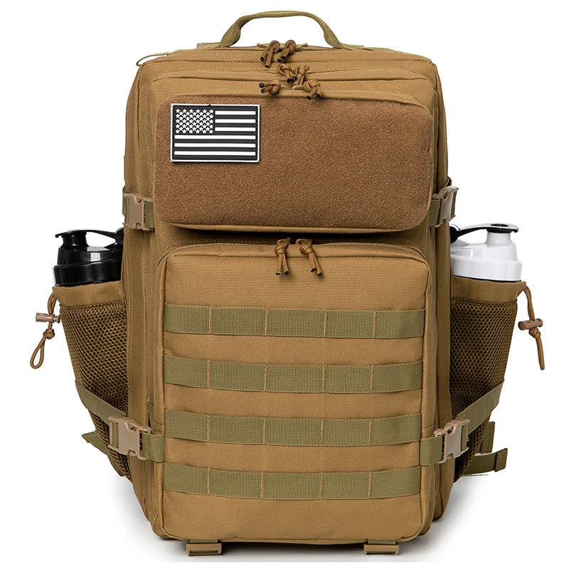 CHIROM SUPPLY Men's 50L Tactical Survival Backpack with Rucksack Bottle Holder.