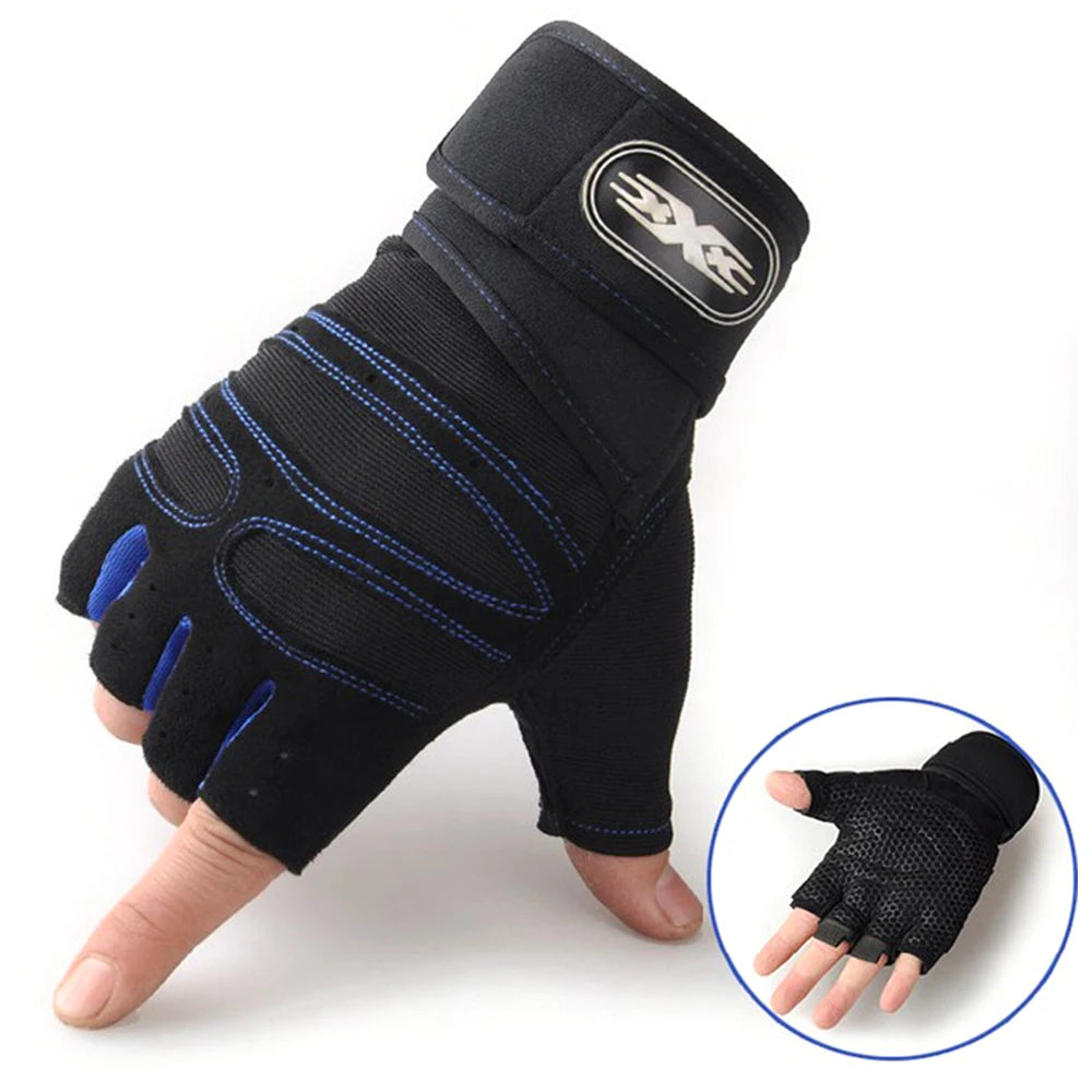 Men's Heavyweight Fitness+Gym+Training Half-Finger Gloves