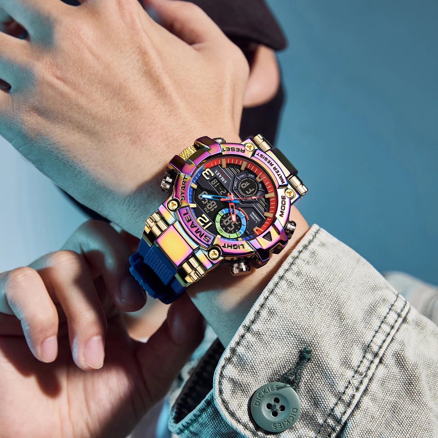 SMAEL 8110 Men's New Sports LED 50m Waterproof Digital Shockproof Electronic Wristwatch.