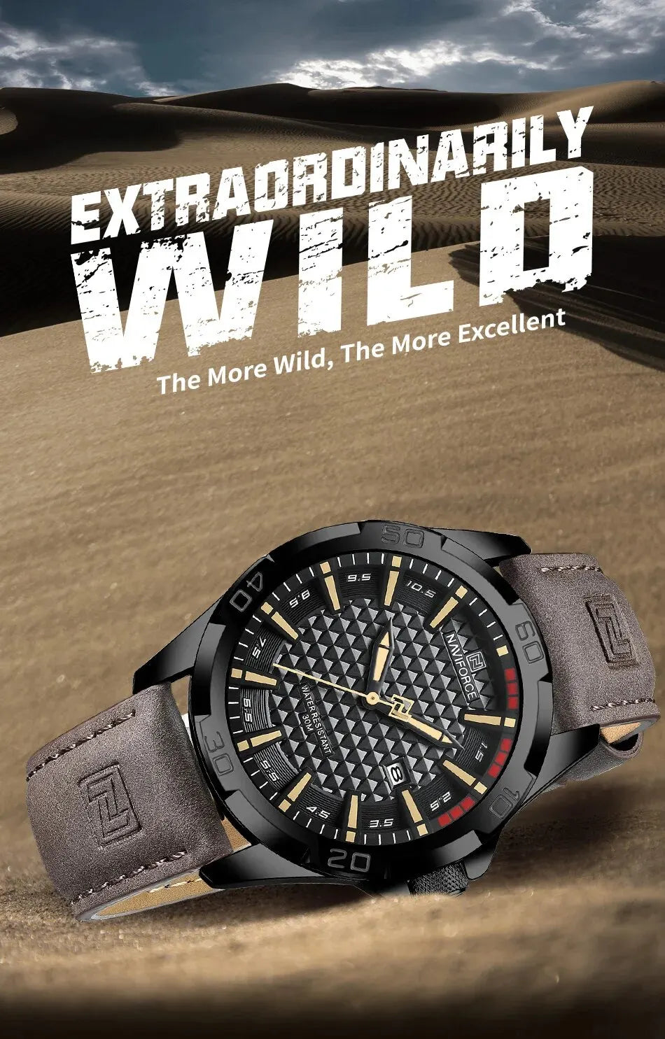 NAVIFORCE Men's Casual Military Quartz Sports Waterproof Wrist-Watch