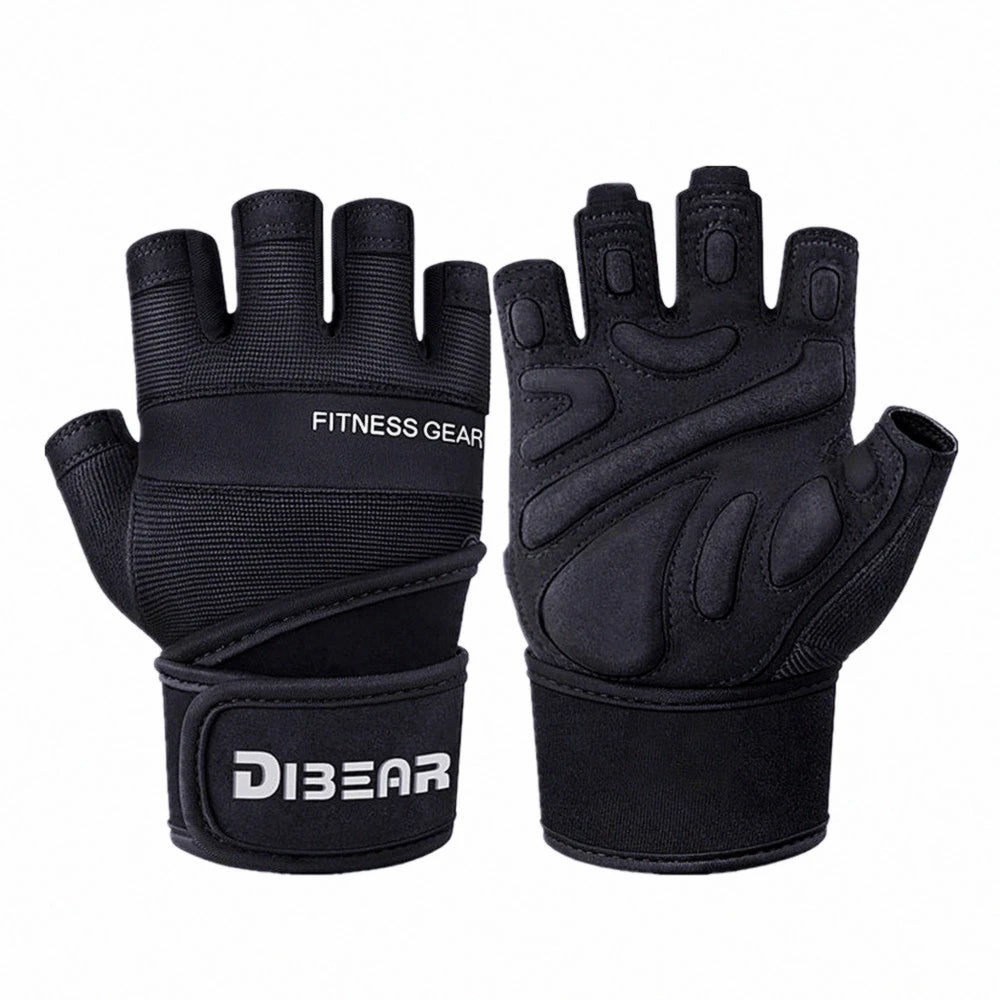 DiBear Men's Half Finger Bodybuilding/Weightlifting Dumbbell+Kettlebell Training Gloves