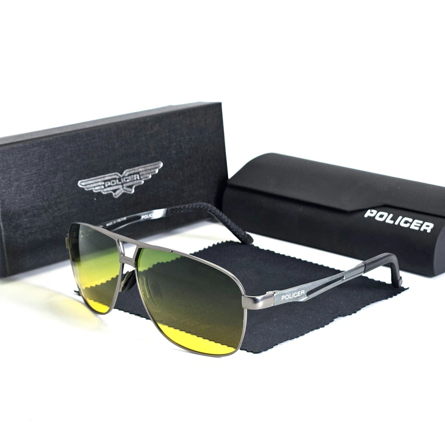 POLICER Men's Classic Police Style Sunglasses with UV 400 Protection