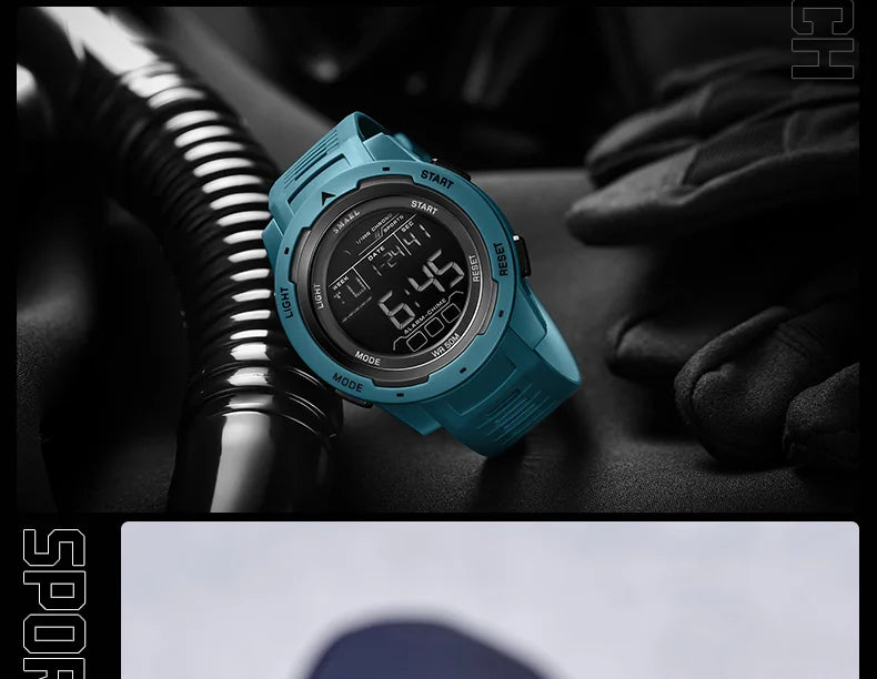 SMAEL Men's Digital LED Alarm Watch Waterproof