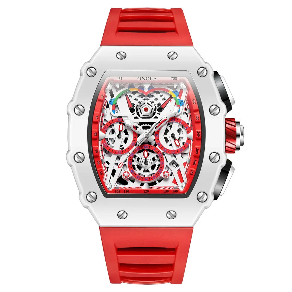 ONOLA Men's Luxury Silicone Sports Wristwatch Waterproof