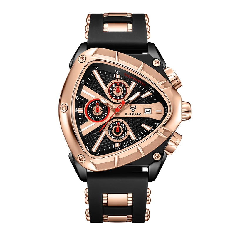 LIGE Original Luxury Men's Sport Quartz Waterproof Watch