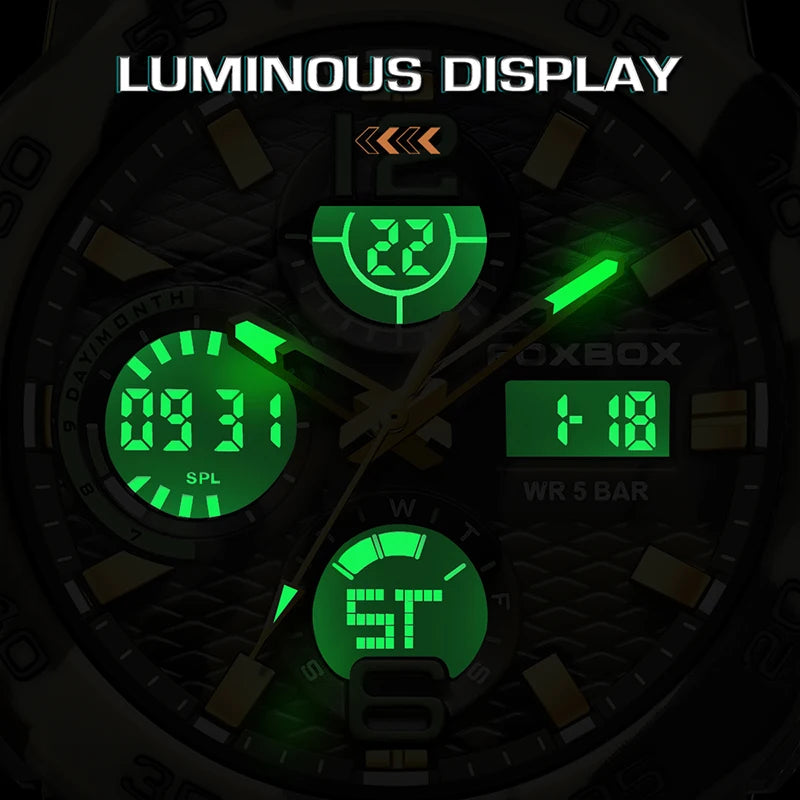 FOXBOX Men's Digital Military Sport Watch 50m Waterproof LED