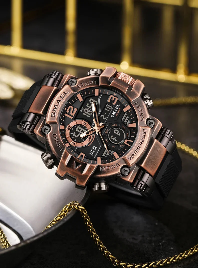 SMAEL 8110 Men's New Sports LED 50m Waterproof Digital Shockproof Electronic Wristwatch.