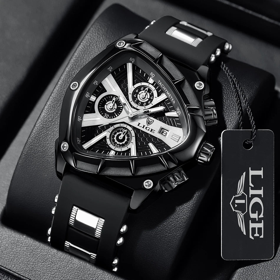 LIGE Original Luxury Men's Sport Quartz Waterproof Watch