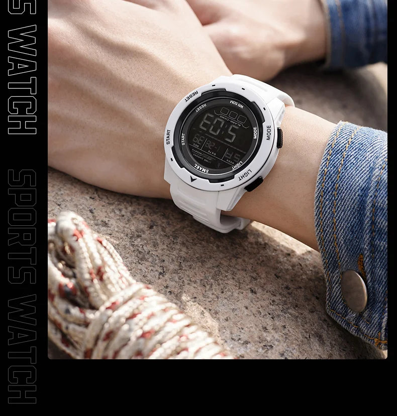 SMAEL Men's Digital LED Alarm Watch Waterproof