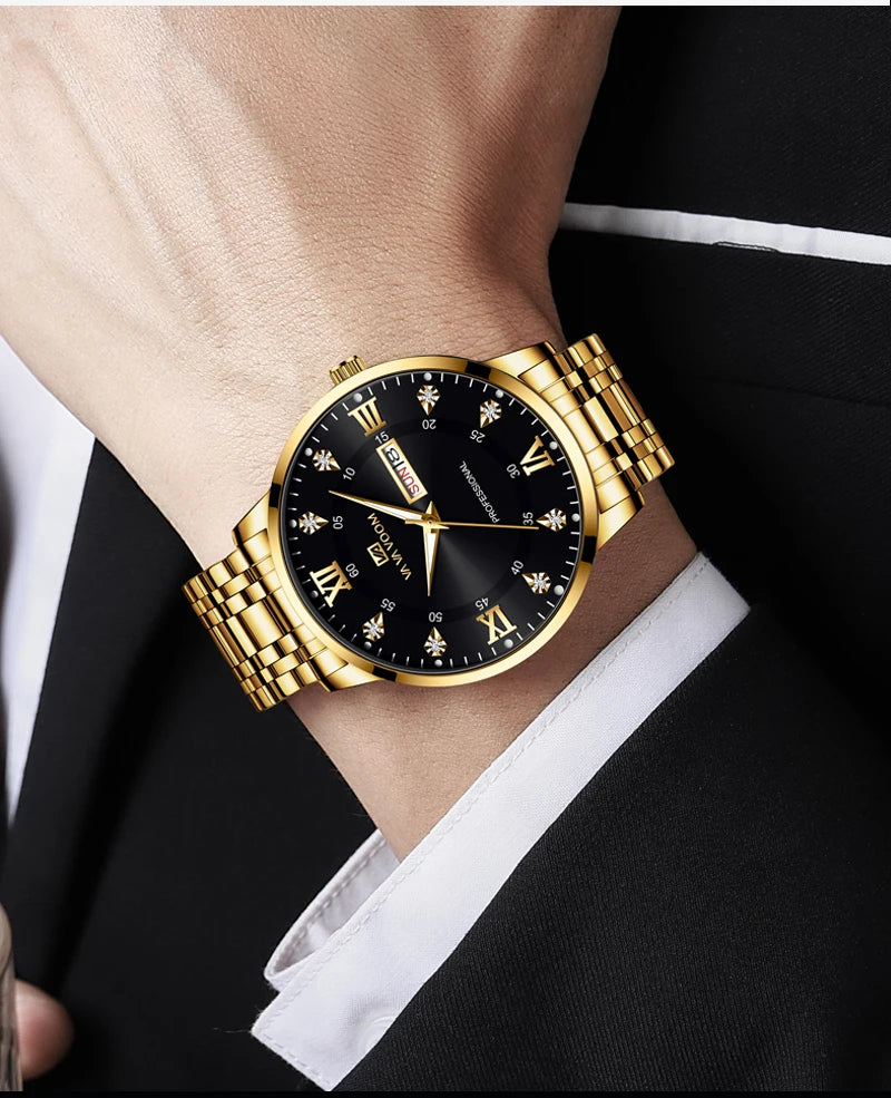 VA VA VOOM Men's Luxury Stainless Steel & Waterproof Wrist-Watch