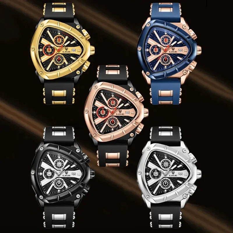 LIGE Original Luxury Men's Sport Quartz Waterproof Watch