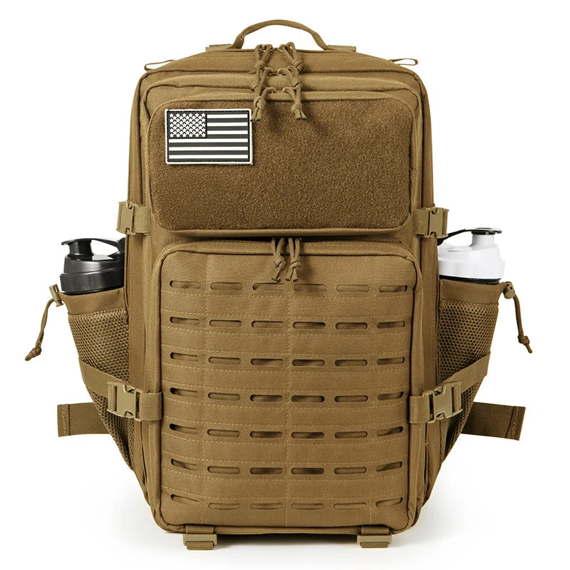 CHIROM SUPPLY Men's 50L Tactical Survival Backpack with Rucksack Bottle Holder.