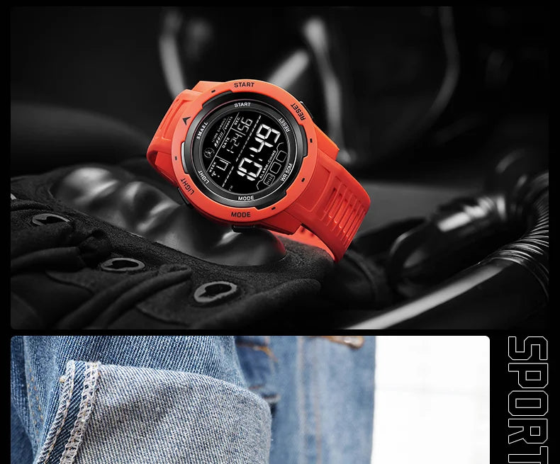 SMAEL Men's Digital LED Alarm Watch Waterproof