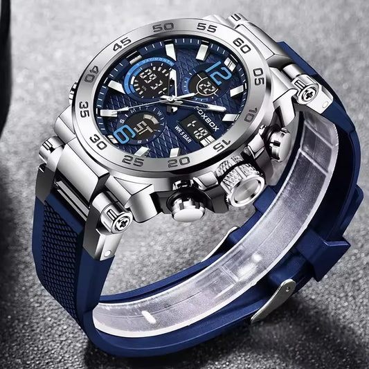 FOXBOX Men's Luxury Sport Wristwatch Waterproof with LED Display