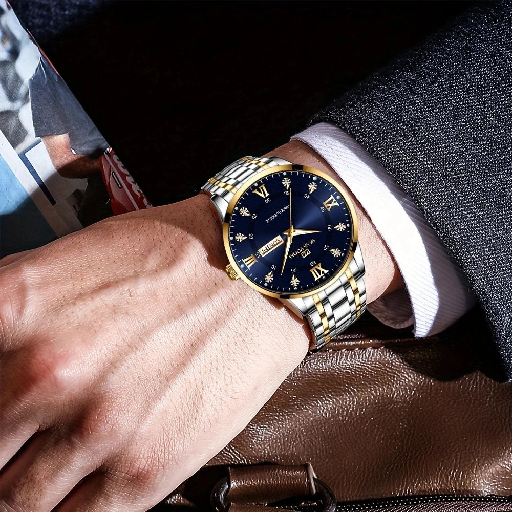 VA VA VOOM Men's Luxury Stainless Steel & Waterproof Wrist-Watch