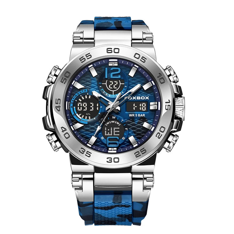 FOXBOX Men's Digital Military Sport Watch 50m Waterproof LED