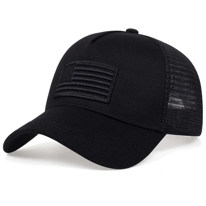 CHIROM SUPPLY Men's USA Flag Breathable Sport Trucker Snap On Hat