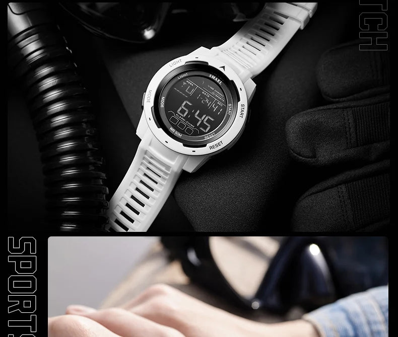 SMAEL Men's Digital LED Alarm Watch Waterproof