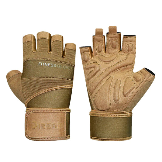 DiBear Men's Half Finger Bodybuilding/Weightlifting Dumbbell+Kettlebell Training Gloves