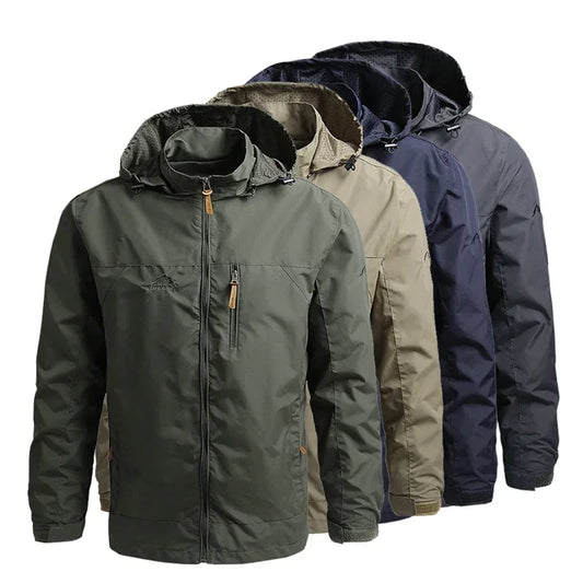 CHIROM SUPPLY Men's Casual Waterproof Hooded Windbreaker Jacket