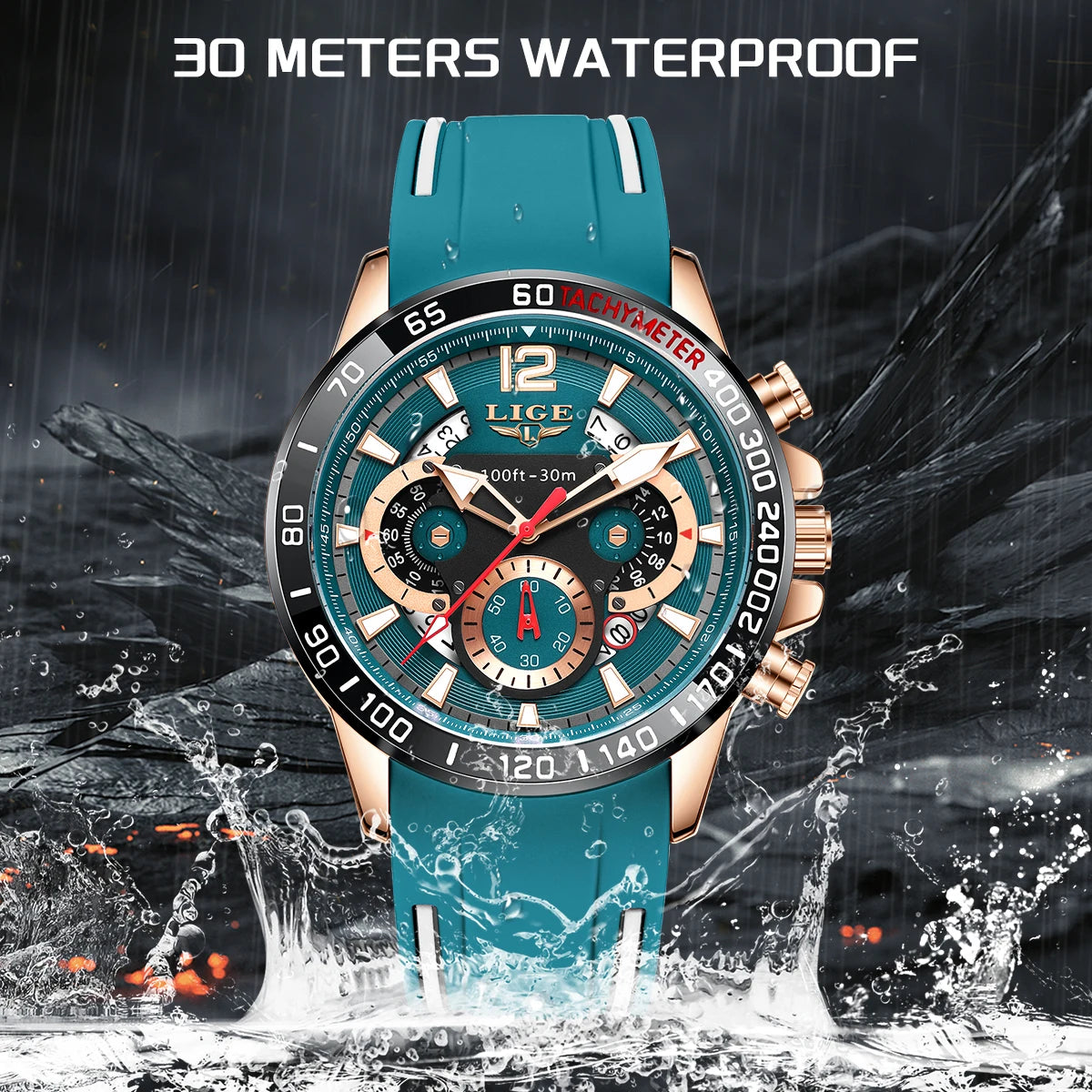 LIGE Luxury Fashion Quartz Men's Business Waterproof Luminous Sports Watch